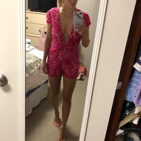Missguided fuschia lace romper! - Picture 5 of 5